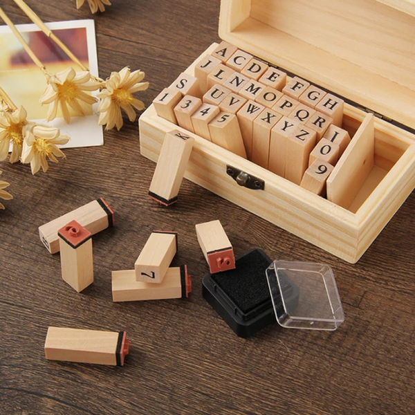 36pcs Alphabet & Number Stamp Set