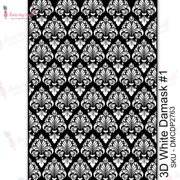 3D White Damask #1 - Transfer Me