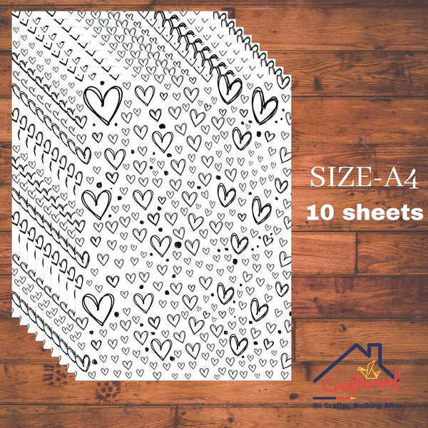 Black Heart - A4 Designer Sheet