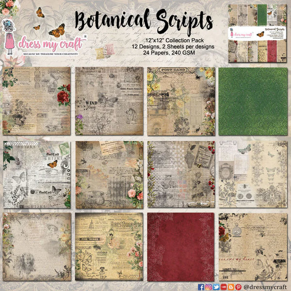 Botanical Scripts - 6" x 6" Paper Pad