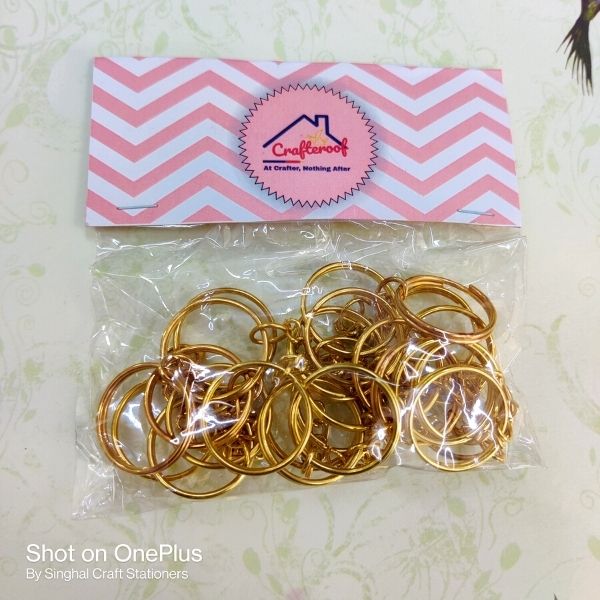 Golden Rings With Chain - 25pcs/pack