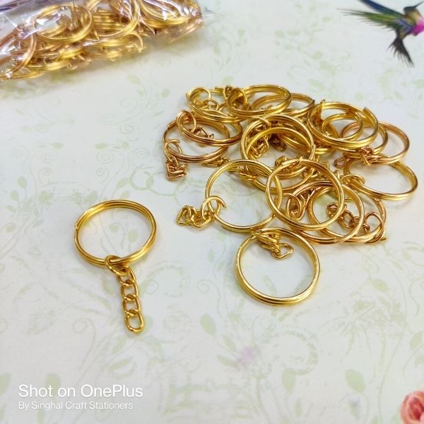 Golden Rings With Chain - 25pcs/pack