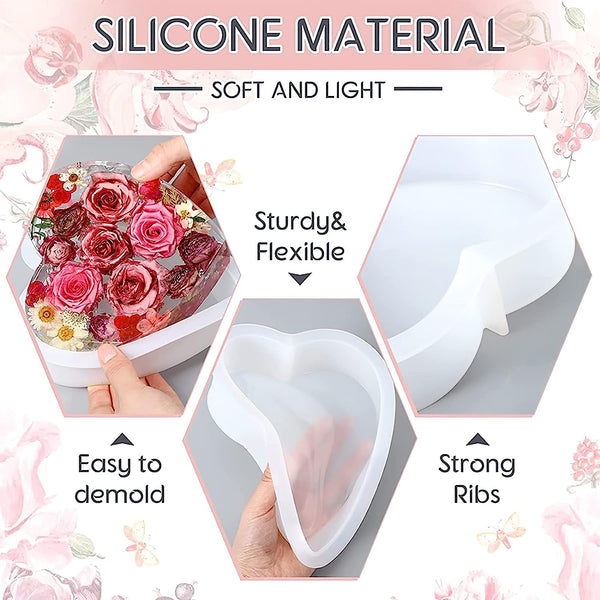 Heart Deep Height Resin Silicone Mould