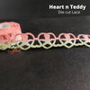 Heart Teddy Lace - Orange n Green - Diecut Lace