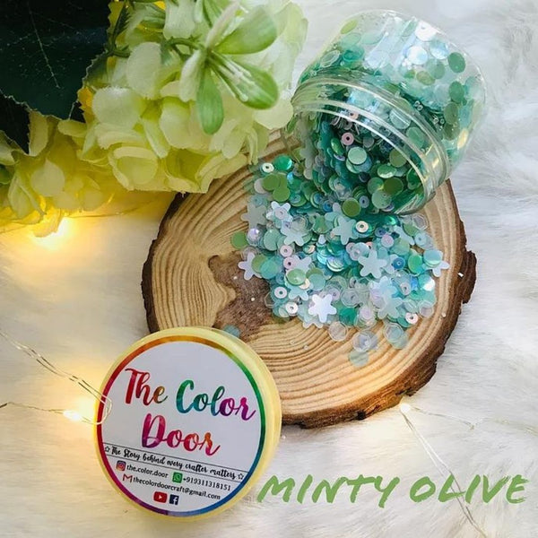 MINTY OLIVE SEQUIN