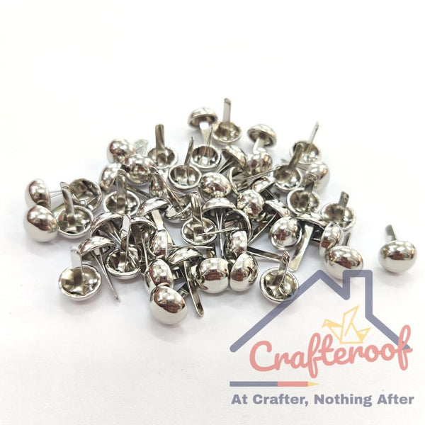 Silver Metal Brads- 50pcs