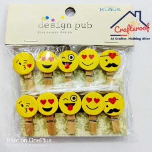 Circle Smile Wooden Clips