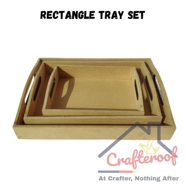 Its a pine MDF wood tray set ,used in decoupage ,transfer me, resin art and various other craft technique