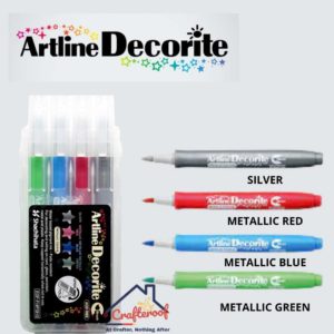 Metallic Brush Marker Pen set – 4 pc set