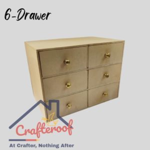 Six Drawer Box With Brass Knob