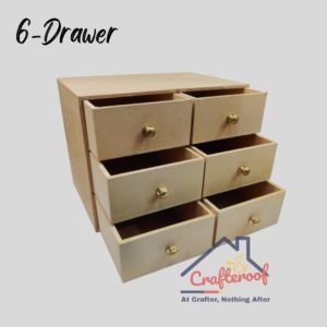 Six Drawer Box With Brass Knob