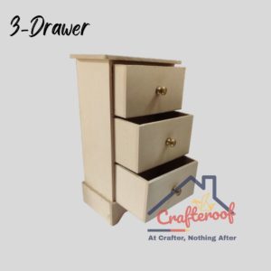 Three Drawer Box With Brass knob