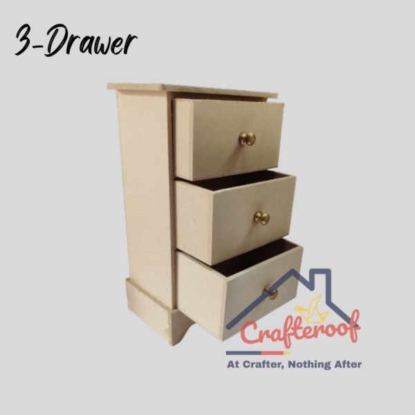 three drawer mdf box