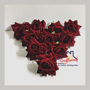 Maroon Fabric Rose -10pcs/pack