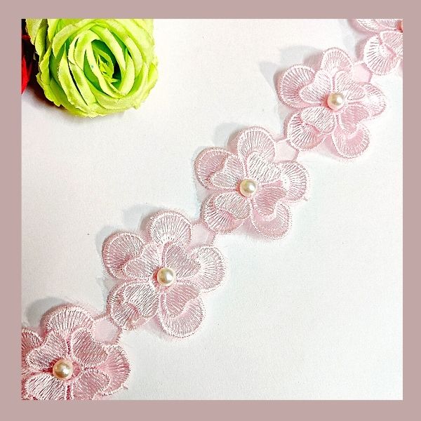 Flower Lace - Light Pink | Imported Lace - Crafteroof