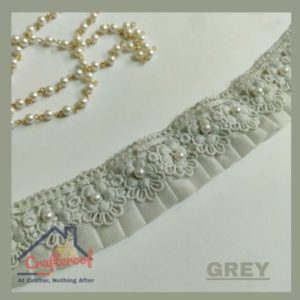 GREY FRILL LACE BEST FOR CRAFT PURPOSE