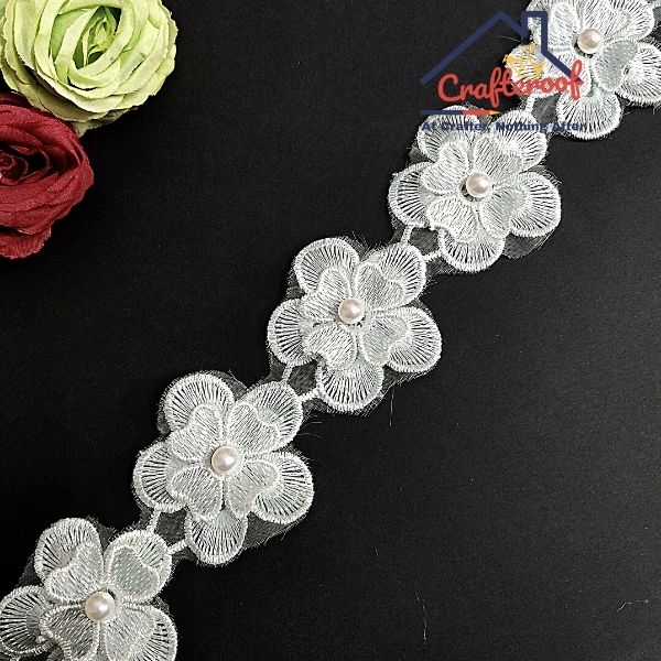 Flower Lace - White | Imported Lace - Crafteroof