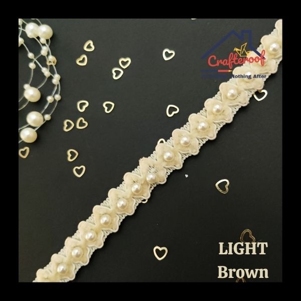 Pearl Lace – Light Brown  Imported Laces - Crafteroof