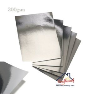 Silver Mirror Cardstock 12*18inch – 300Gsm