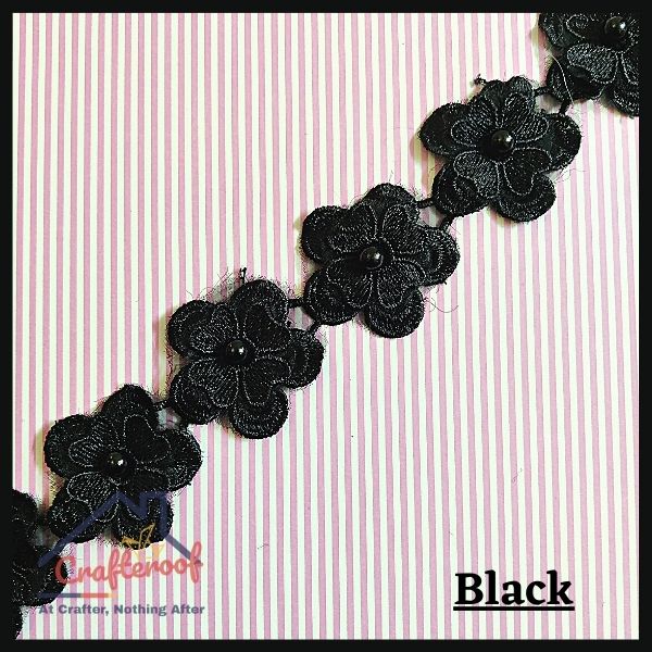 Flower Lace Black Craft Imported Lace Crafteroof