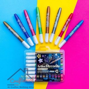 Artline Metallic Brush Pens 8pc set