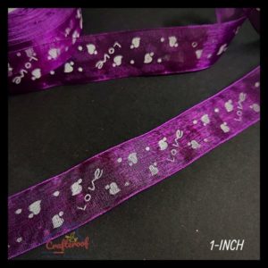 Love Organza Ribbon 1 inch – Purple