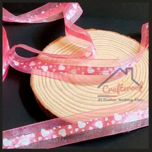 Pink Heart Ribbon 1inch - 10yrdspack