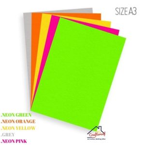 A3 Neon Colours Paper – 160GSM