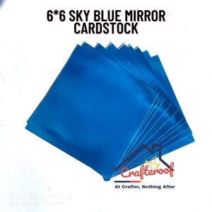Sky Blue Mirror Cardstock 6*6 inch