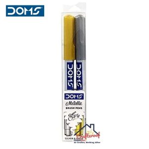 doms brush pen golden and silver
