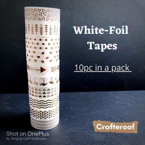 White Foil Washi Tapes #1 – 10 Tapes/pack