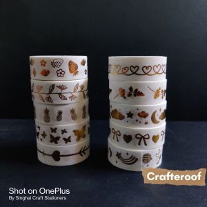 White Foil Washi Tapes #2 – 10 Tapes/pack