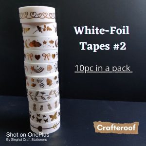 White Foil Washi Tapes #2 - 10 Tapes/pack