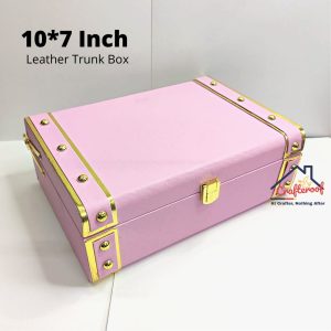 Lavender leather trunk hamper box 10*7 inch