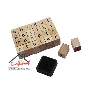 Wooden lowercase Alphabet Rubber Stamp