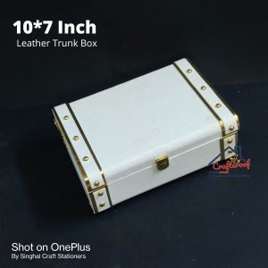 Leather Trunk Box – White – 10*7 inch