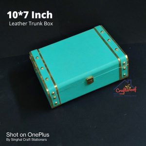 Leather Trunk Box – Turquoise – 10*7 inch