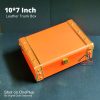 Leather Trunk Box – Orange – 107 inch