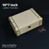 Leather Trunk Box - Cream - 107 inch