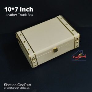 Leather Trunk Box - Cream - 107 inch
