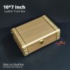Leather Trunk Box – Golden – 107 inch