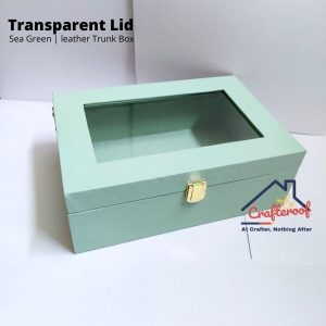 Transparent Lid Trunk Box – Sea Green