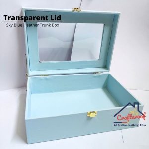Transparent Lid Trunk Box – Sky Blue