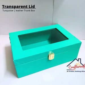 Transparent Lid Trunk Box – Turquoise