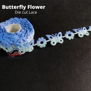 Flower n Butterfly – Blue – Diecut Lace