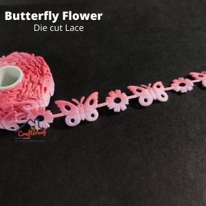 Flower n Butterfly – Pink – Diecut Lace