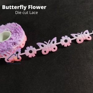 Flower n Butterfly – Purple – Diecut Lace