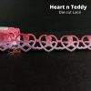 Heart Pink Teddy - Diecut Lace