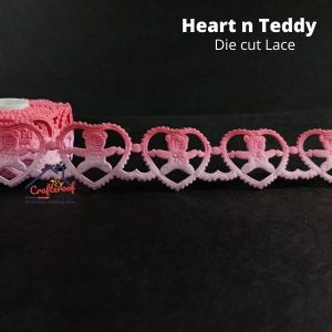 Heart Pink Teddy – Diecut Lace