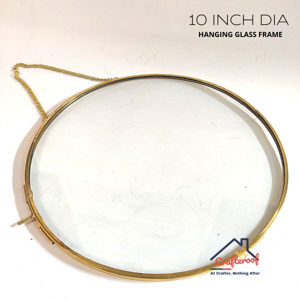 Hanging Circle Glass Frame - 10 Inch Dia